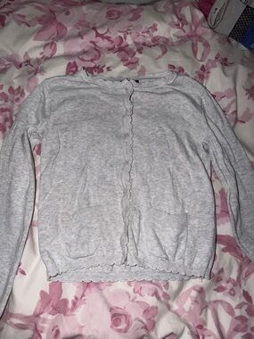 Brandy Melville Light Gray Button-Down Cardigan